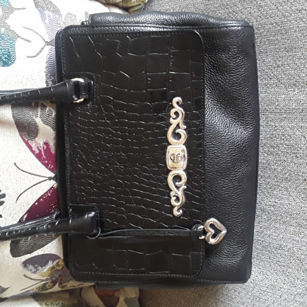 Brighton black leather satchel